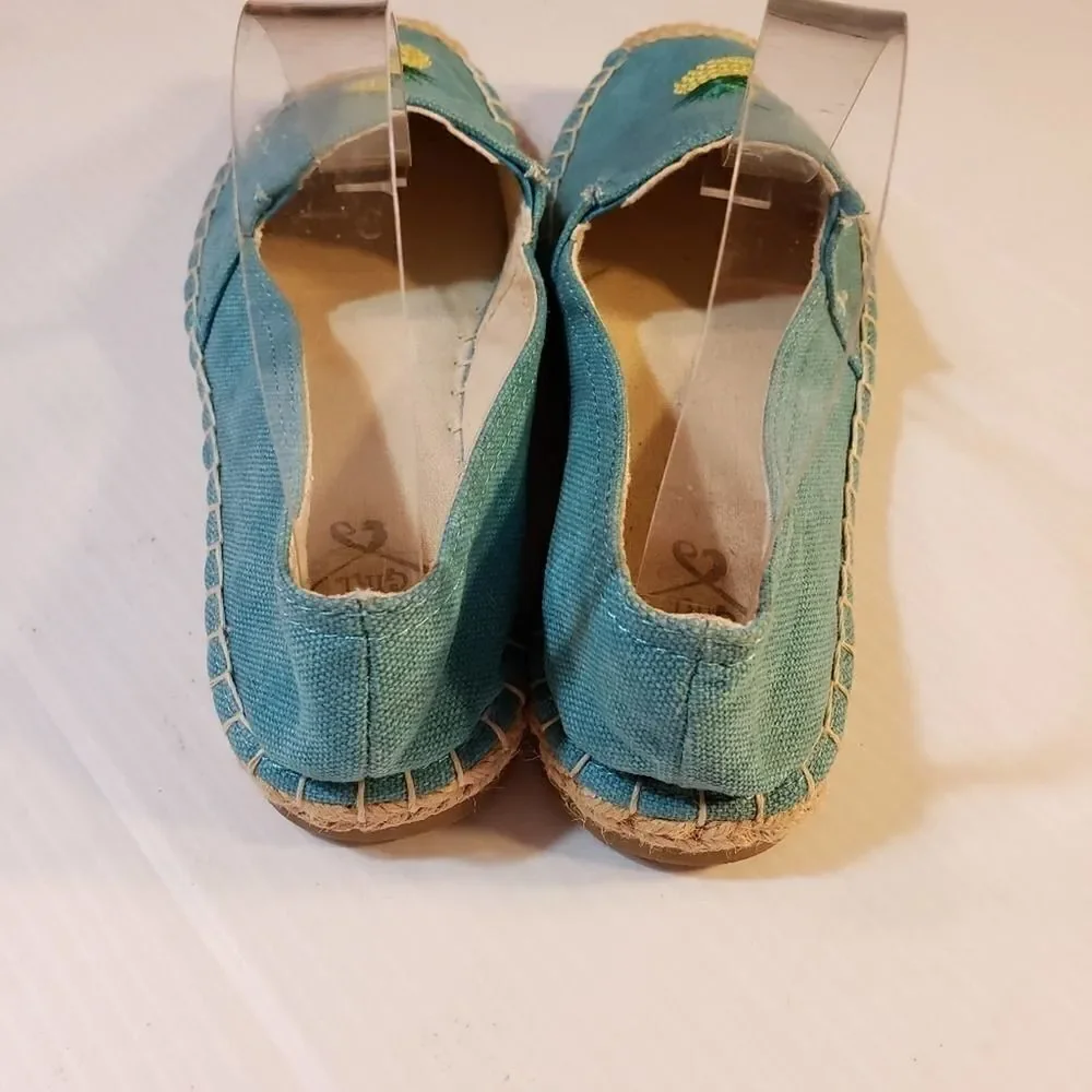 143 Girl Turquoise Espadrilles Pineapple 7M